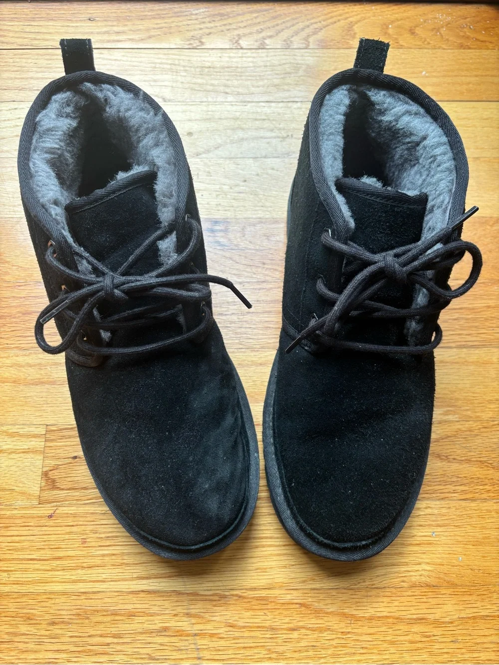 UGG MEN Black Suede Ankle Lace-Up Boots- NO BOX